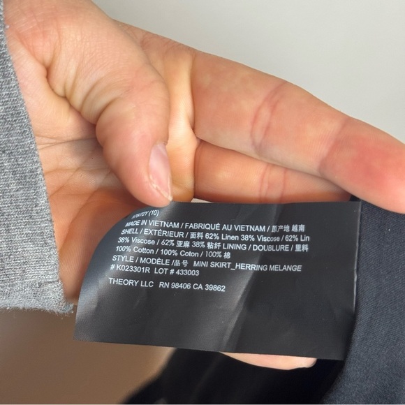 NWT Theory High Rise Mini Skirt in Navy Multi Herring Melange Brand New - Picture 13 of 13